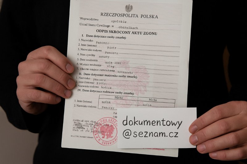 Akt Zgonu. Zgodność 1:1