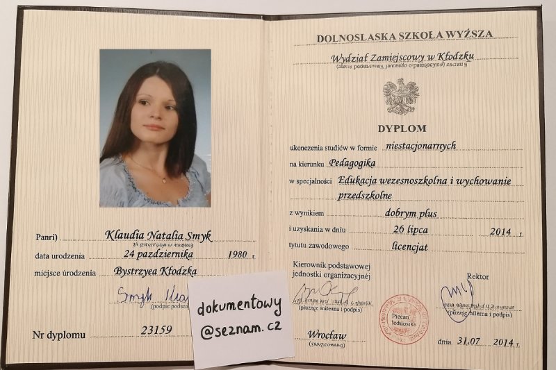 Dyplom Ukończenia Szkoły Wyższej Dowolne Kierunki