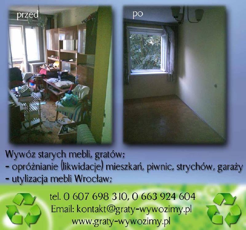 Likwidacja mieszkań Wrocław,wywóz starych mebli