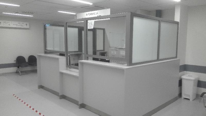 Obudowa recepcji, rejestracji, punktów informacyjnych, punktów obsługi
