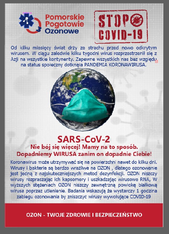 Pomorskie Pogotowie Ozonowe stop Covid 19 - 01