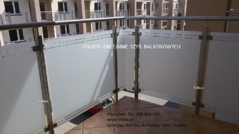 Folie matowe na balkon Folkos,folie Lazurowa, Batalionów Chłopskich - 03