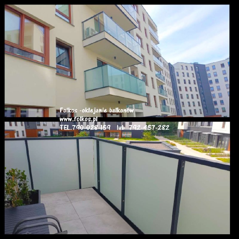 Folie na balkon Warszawa Oklejamy szklane balkony Warszawa - 06