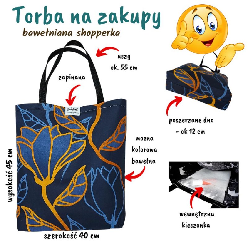 Torba na zakupy Granatowa - 03