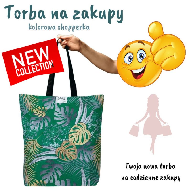 Torba na zakupy, kolorowa, bawełniana, Mostera
