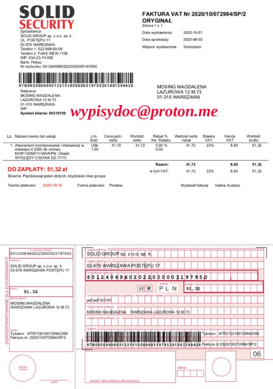 Badania Laboratoryjne, Faktury, Polisy, Świadectwa Pracy, Zaświadczeni - 02