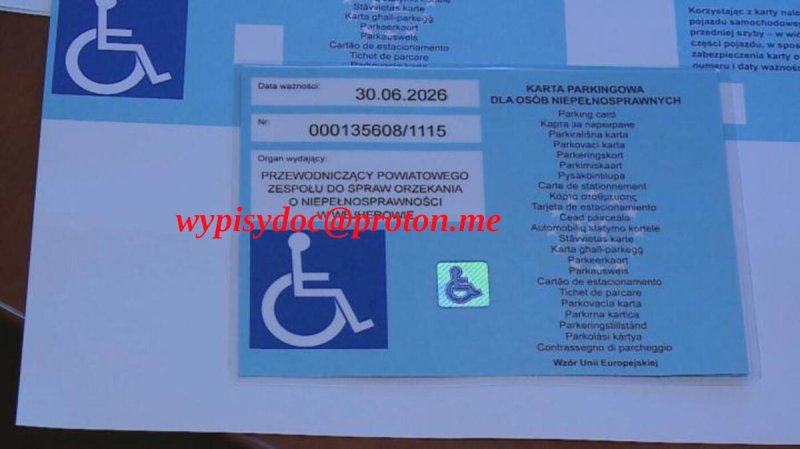 !HIT! Karta parkingowa osoby niepełnosprawnej. Oryginał tylko u mnie! - 01