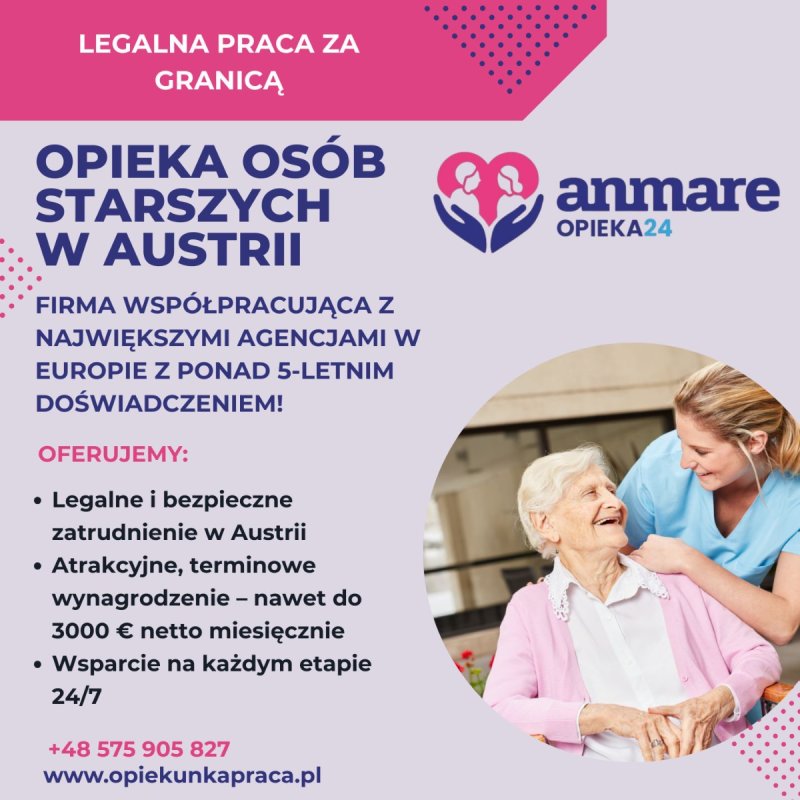 Praca dla opiekunek osób starszych w Austrii zar