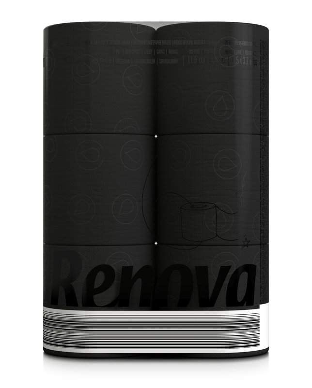 Czarny Papier Toaletowy Renova 6 rolek