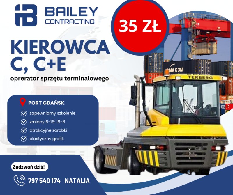 Kierowca Ciągnika Siodłowego w Porcie Gdańsk kat. - 01