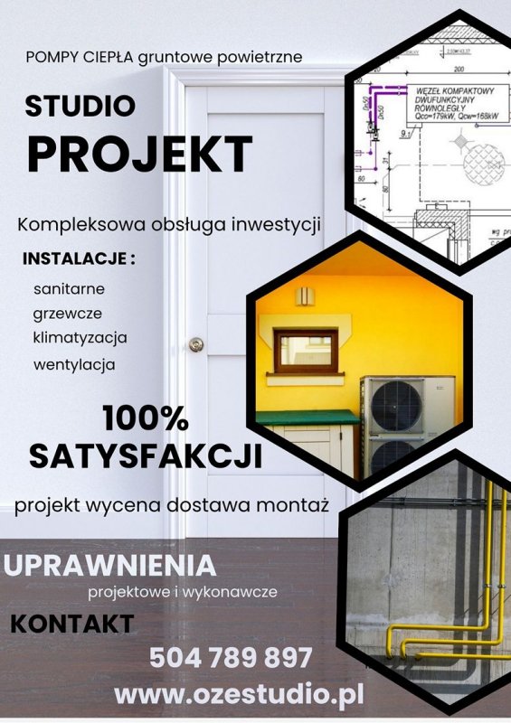 Instalacje sanitarne OZE Studio Projekt Białystok