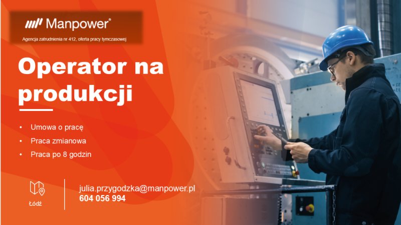 Praca Operator na produkcji Łódź
