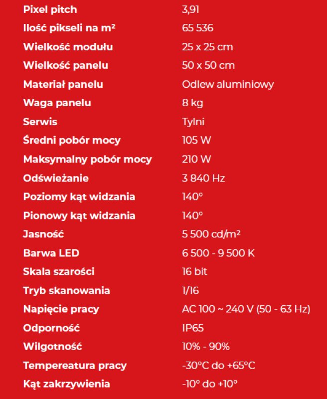 Wynajem ekran LED wewnętrzny dowolny wymiar - 04