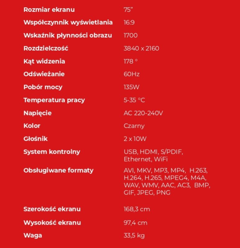 Wynajem telewizorów 75 i 55 cali na statywach - 03