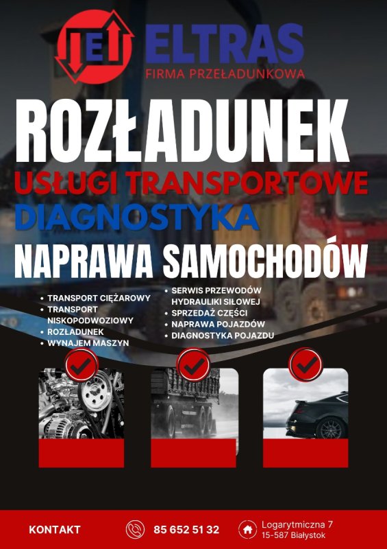 Badania techniczne naprawa usługi transport Eltras