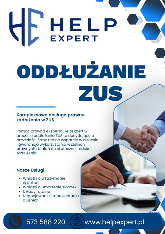 Zadłużenie ZUS oddłużanie pomoc prawna HelpExpert